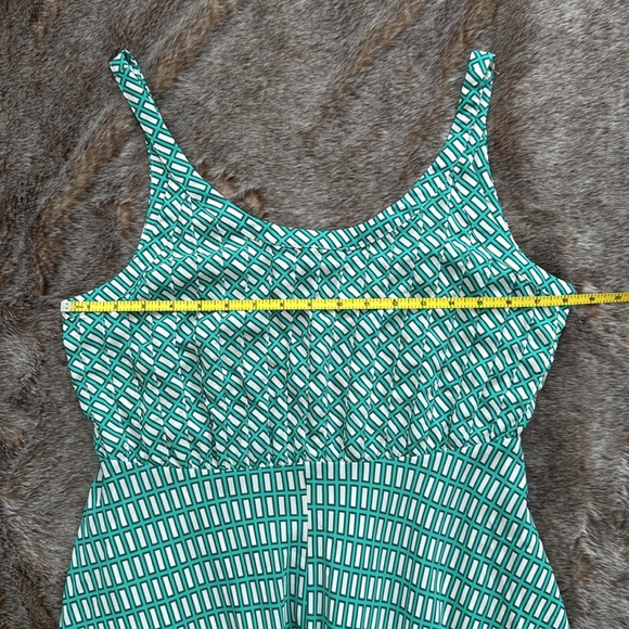 Banana Republic Green Geo Scoop Neck Midi Dress 10 Petite NWT - Picture 5 of 12